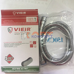 Шланг для душа 1/2х1/2 усиленный в мелкой металлической оплетке 200см упак. блистер (1/50шт)