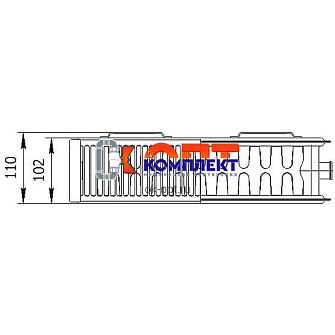 Радиатор стальной панельный 22 300 x 2000 Classic боковое подключение 1