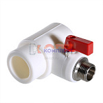 Тройник коллекторный PPR с шаровым краном, 40мм х 3/4" нар. (евроконус)  (5 /60шт)