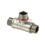 Тройник, латунь, нар/нар/нар резьба  1/2", еврослот, никель, RTP (80/1шт)