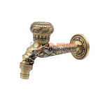 вентиль ДЛЯ БАНИ водоразборный с носиком 1/2' длинный латунь декор бронза (1/50шт)