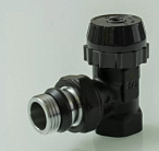 Вентиль термостатический угловой верхний, черный 1/2" (80/10шт)