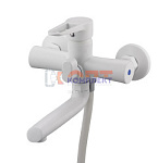 смеситель G.Lauf для ванны с литым пов. изливом 150мм, ø35, встр. переключение, белый NUD3-A045YW