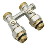 Узел радиаторный со встроенными кранами и байпасом, прямой 3/4" (48/1шт)