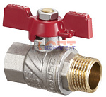 Кран шаровый Pn40 латунь никель 3/4" вн-нар бабочка (25/100шт)