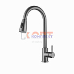 смеситель G.Lauf для кух. м. с пов. изл, ø35, нерж. Сталь, гайка ГРАФИТ ZAP4-H090MG