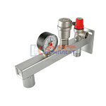 Настенная группа безопасности стальная консольная с манометром  0-4 бар (1 /9шт)