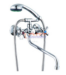 смеситель G.Lauf для ванны с круглым пов. изливом, кер. (1/2) 180°, двухпозиц. Карт. перекл. QMT7-A7