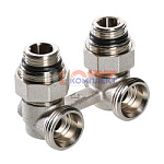 Узел угловой для нижн. Подкл. Рад. (c компл. адаптеров 1/2"), 3/4хЕвроконус