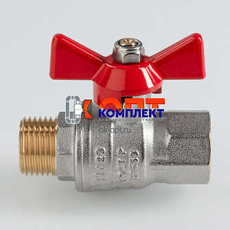 Кран шаровый Дн 15 (1/2")  вн.-нар. бабочка ГОСТ полнопроходной (12/48шт) 3