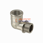 Угольник, латунь, вн/нар резьба 1/2"х90°, еврослот, никель, RTP (100/1шт)