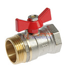 кран шаровой 1  вр/нар бабочка латунь никель PN40 COMPACT (10/100шт)