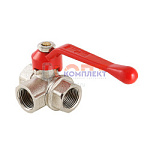 Кран шар. трехходовой, тип L 3/4" вн.-вн.-вн. (4 /48шт)