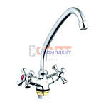 смеситель G.Lauf для кух. мойки с пов. изливом, кер. (1/2) 180°, гайка QFR4-A827