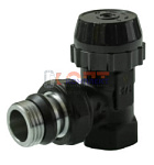 Вентиль термостатический угловой верхний, черный 1/2" (80/10шт)