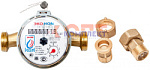 ВОДОСЧЕТЧИК универсальный ЭКО НОМ-15-110мм + ШТУЦЕРА комплект (1/20шт)