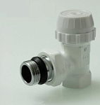 Вентиль термостатический угловой верхний, белый 1/2" (80/10шт)