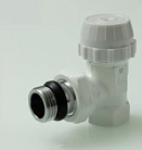 Вентиль термостатический угловой верхний, белый 1/2" (80/10шт)