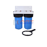 двойной магистр. фильтр ВВ10 1" для ХВС с картридж и креплением СИНИЙ корпус (1/6шт)