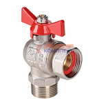 Кран шар. BASE угловой с накидной гайкой 3/4" вн.-нар. (короткий)