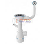 Сифон для керам мойки 3 1/2, КРУГ перелив, ОТВОД СТ/М, пласт.винт 45, БЕЗ г/тр,вых.11/2(Ø 40) (25шт)
