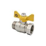 Кран шаровой для газа 1/2" вн-нар бабочка AQUALINK (120/10)
