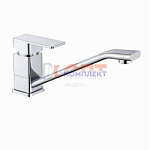 Смеситель одноручковый для умывальника с плоским поворотным длинным изливом VIEIR (1/10шт)