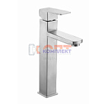 - Смеситель для раковины-чаши, кер. картридж ⌀35, крепление на гайке-втулке, нерж. сталь, GOF1-B095