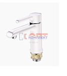 см-ль для раковины  картридж 3 ступени ø35, цвет ХРОМ+БЕЛЫЙ мат,  гайка корона (1/10шт)
