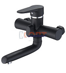 смеситель G.Lauf для ванны с литым пов. изливом 150мм, ø35, встр. переключение, черный NUD3-A045YB