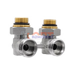 Узел для нижн. подкл. рад. угловой (c компл. адаптеров 1/2"), 3/4хЕвроконус (5/50шт)