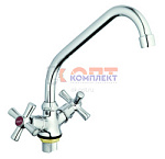 смеситель G.Lauf для кух. мойки с пов. изливом, кер. (1/2) 180°, гайка QFR4-A722