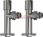 Комплект удлиненных радиаторных кранов 1/2" с отражателем, ХРОМ VIVALDO