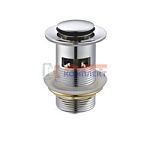 Донный клапан хром с переливом ЛАТУНЬ VR (1/50шт)