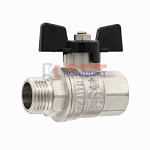 Кран шаровой 1/2" F/М (бабочка) НИКЕЛЬ" VER-PRO"(120/12шт)