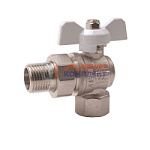 Кран шар. VIEIR полнопроход. белая ручка  усиленный угловой с полусгоном 1" вн.-нар. (2/48шт)