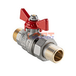 Кран шаровой BASE-ГОСТ DN15 1/2" нар.-нар. PN40 со сгоном, бабочка (11/66шт)