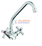 смеситель G.Lauf для кух. мойки с пов. изливом, кер. (1/2) 180°, шпилька QMT4-A722