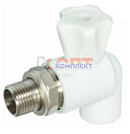 PPR ТМ Кран для радиатора угловой 25×3/4 нар (сталь. шар.) (60/10шт)