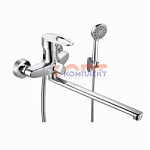 Смеситель одноручковый для ванны с длинным поворотным плоским изливом VIEIR (1/10шт)