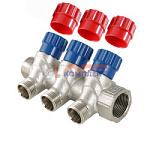 Коллектор с регул. вентилями, 3/4"х4 вых. 1/2" нар.    (1 /17шт)