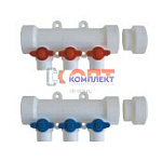 PPR Kalde Коллектор 40-20 со встр. кран., 6 вых., красн. (10шт)