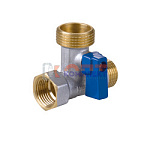 кран шар. для подкл. стиральных приборов 1/2"х3/4"х1/2" (VER343) никель(10/80шт)