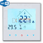 WI FI терморегулятор программируемый, два датчика, 16А / 0….95 °С (белый)