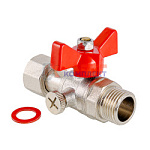 Кран шаровой для подключения  манометра, 1/2"нар -1/4"вн. (10 /160шт)