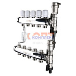 Коллекторная группа НЕРЖ, в сборе, 1"х9 вых. Евроконус 3/4"