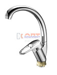 смеситель для кух. мойки, кер. картридж ⌀40, гайка (корона), хром KAK4-A043