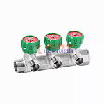 Коллектор латунный с регулирующими вентилями 3/4"x1/2" КОНУС - 3 вых.(20/5шт)