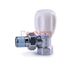 Вентиль ручной регулировочный УГЛОВОЙ ВЕРХНИЙ 1/2 LUX с доп. уплотнением ViEiR (10/100шт)