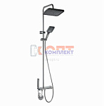 Душевая система с изливом, ø35, кнопоч. переключ. латунь, ГРАФИТ темный мат, цвет индикация (1/5шт)